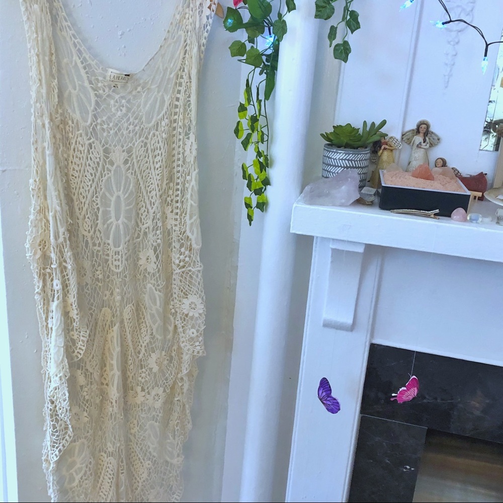 LA Hearts Lace & Mesh Flower Cardigan